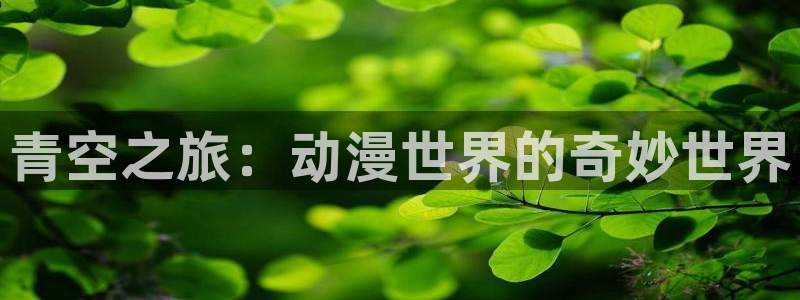 樱花动漫的专注门户网站：青空之旅：动漫世界的奇妙世界